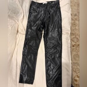 Abercrombie & Fitch Women’s Black vegan leather skinny Jeans